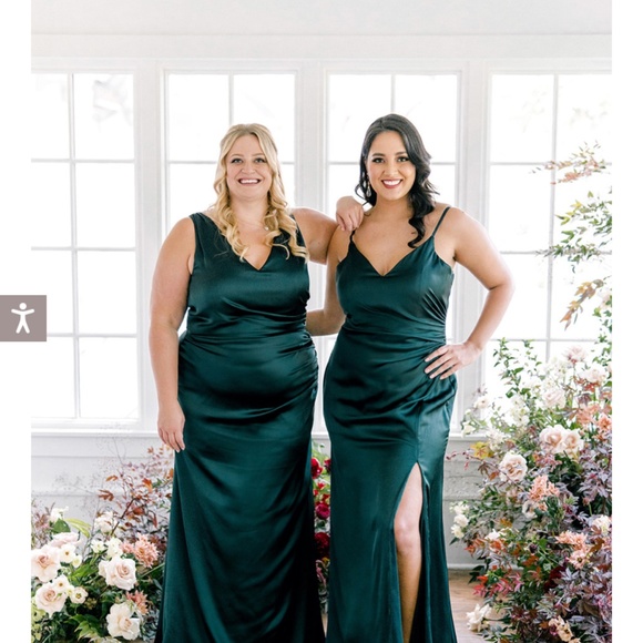 Revelry Taupe Rory Satin Bridesmaid Dress - Picture 6 of 6